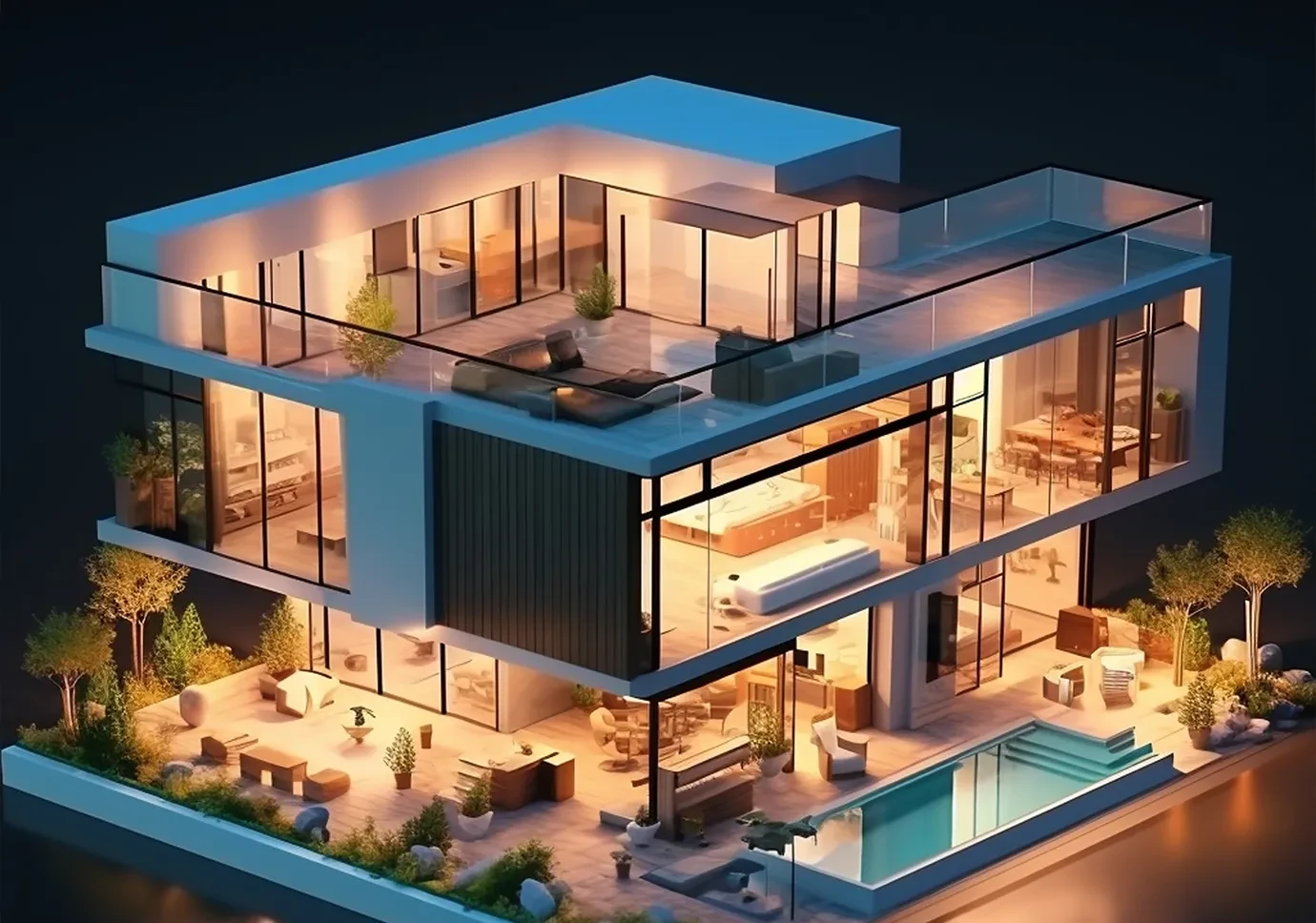 تصميم فلل ثلاثي الابعاد